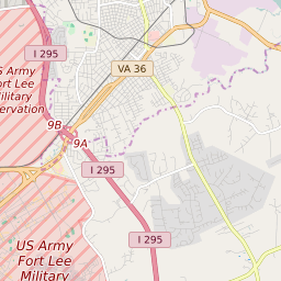 Map of All ZIP Codes in Fort Lee, Virginia