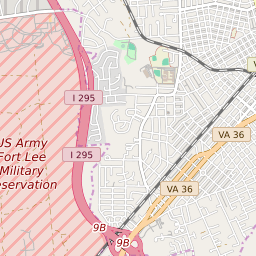 Map of All ZIP Codes in Fort Lee, Virginia