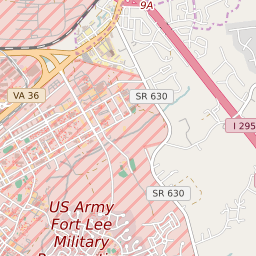Map of All ZIP Codes in Fort Lee, Virginia