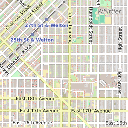 Map Of Downtown Denver Map Of The Downtown Denver Neighborhood In Denver, Colorado - February 2022