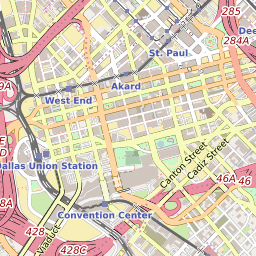 Map Of Downtown Dallas Map Of The Downtown Dallas Neighborhood In Dallas, Texas - March 2022